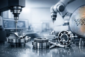 photographic erstelle mir ein bild fr einen weltfhrenden Hersteller von Przisionstechnologie als header bild einer landingpage halte das bild eher pro-1